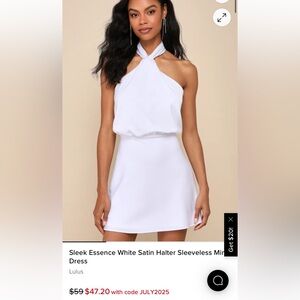 NEW WITH TAGS Lulu's White Halter Sundress for Weddings